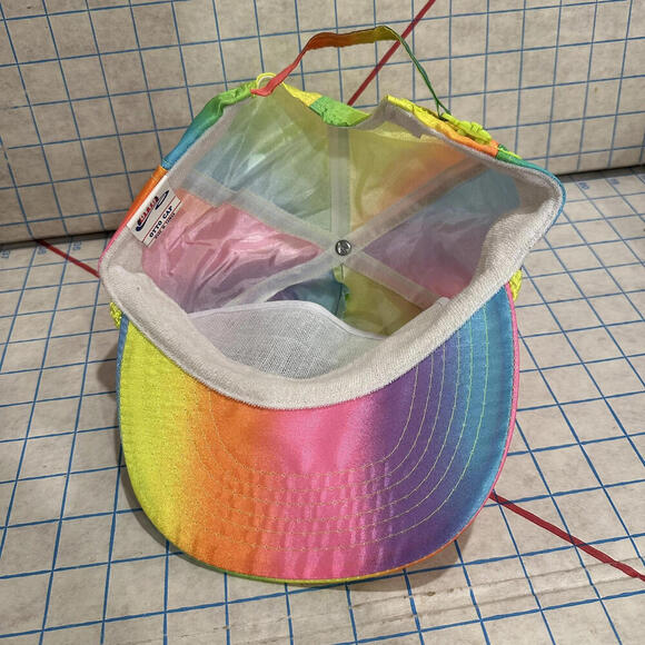 Vintage Otto 90s Rainbow Fluorescent Retro Snapback Rope Adjustable Hat Cap TV - Picture 8 of 10